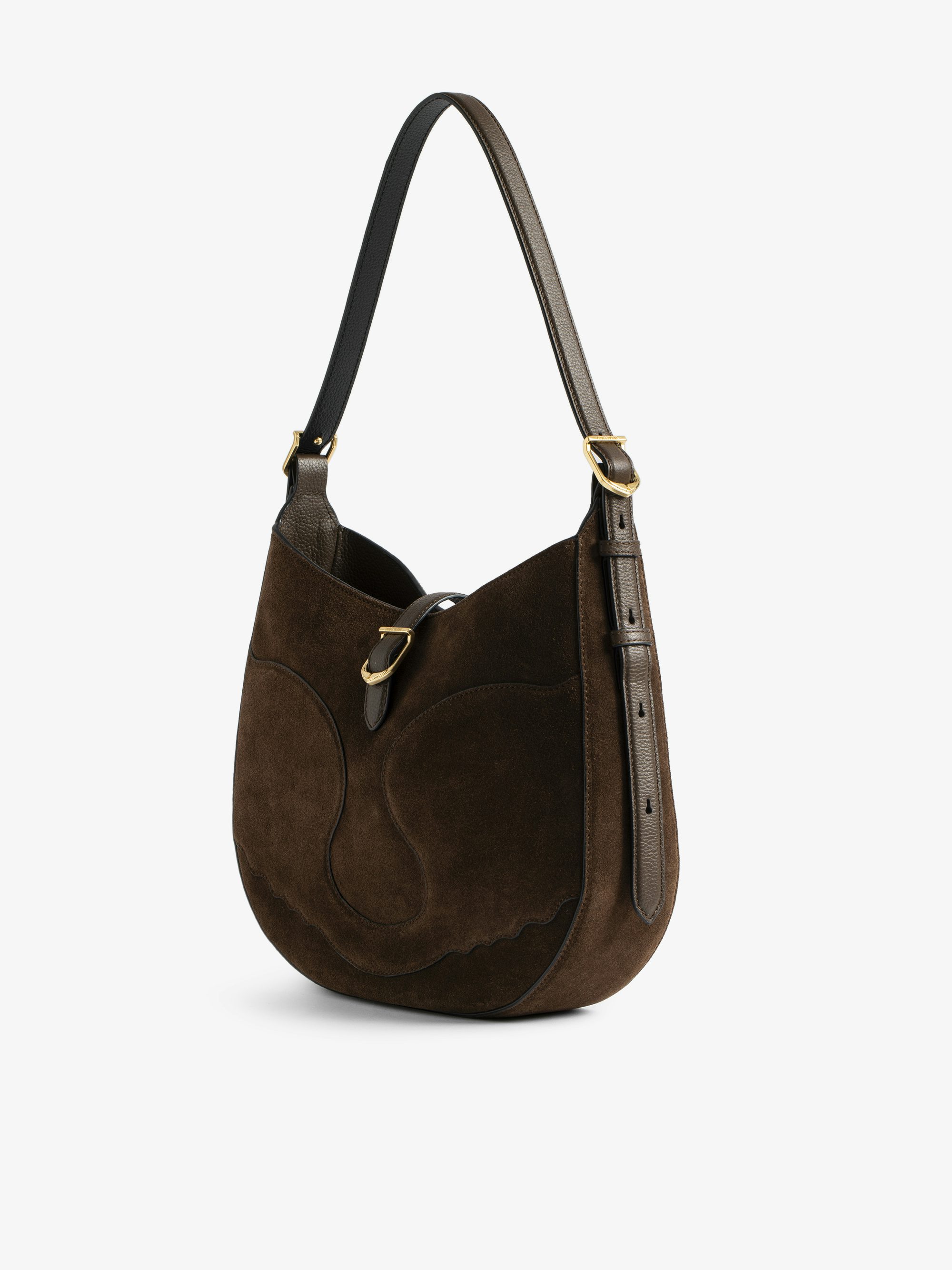 Moonrise Hobo Bag - Hobo bag in suede with leather handle and signature wings.